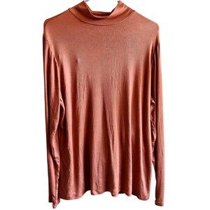 A New Day High neckline   Womens XX-Large Rust Long Sleeve Modal & Spandex Top